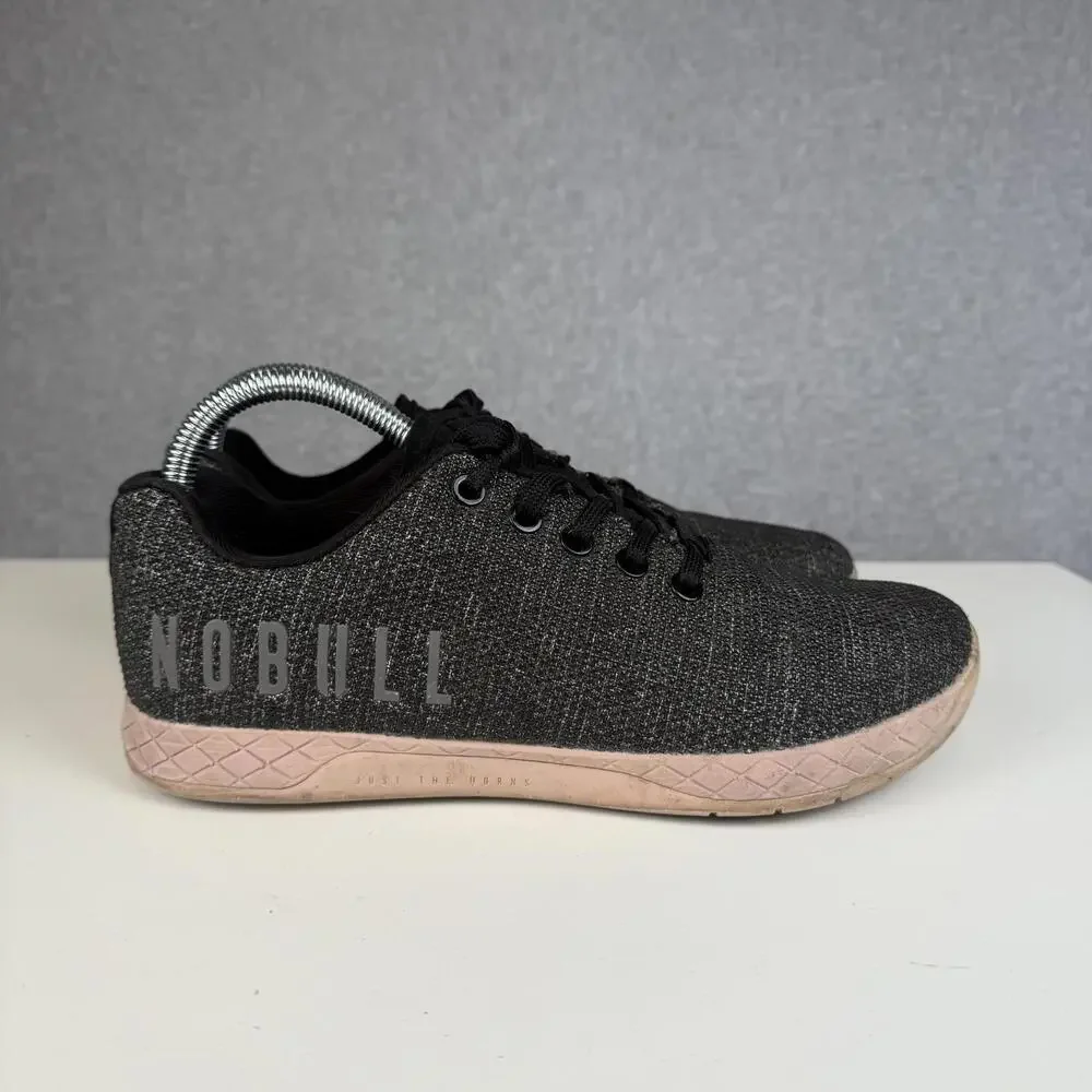 NoBull Black Gum Trainer Crossfit Shoes Pink Soles Women Size 9 Men Size 6.5